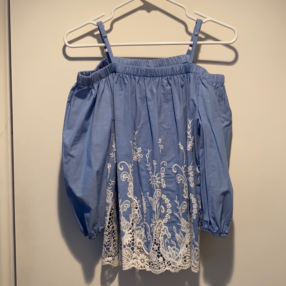 Off the shoulder top with sheer lace